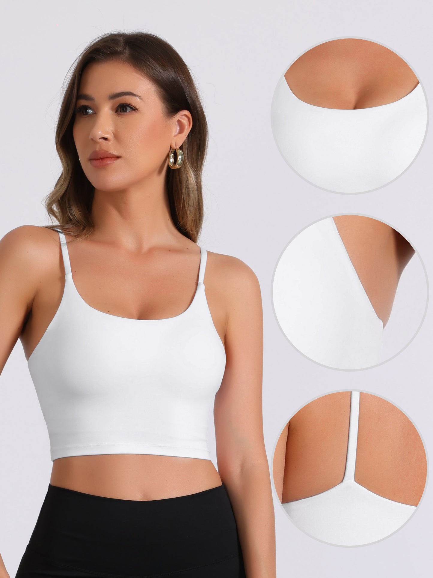 Women's Camisole Built-in Bra Padded Workout Basic Invisible Tank Top