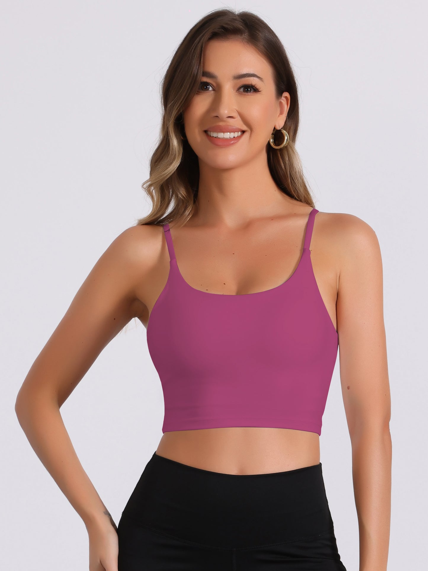 Women's Camisole Built-in Bra Padded Workout Basic Invisible Tank Top