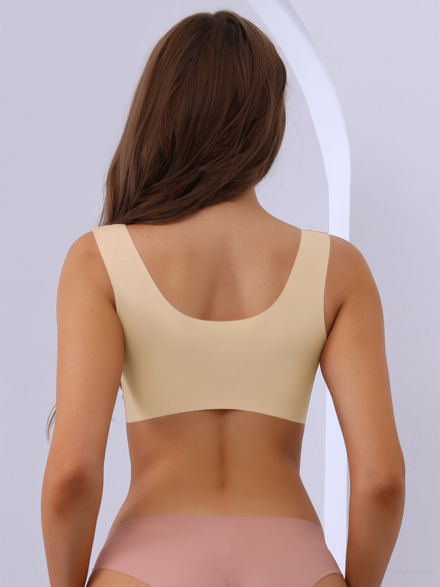 Women's Front Closure Lace Bra No Underwire Tank Top Underwear Bra