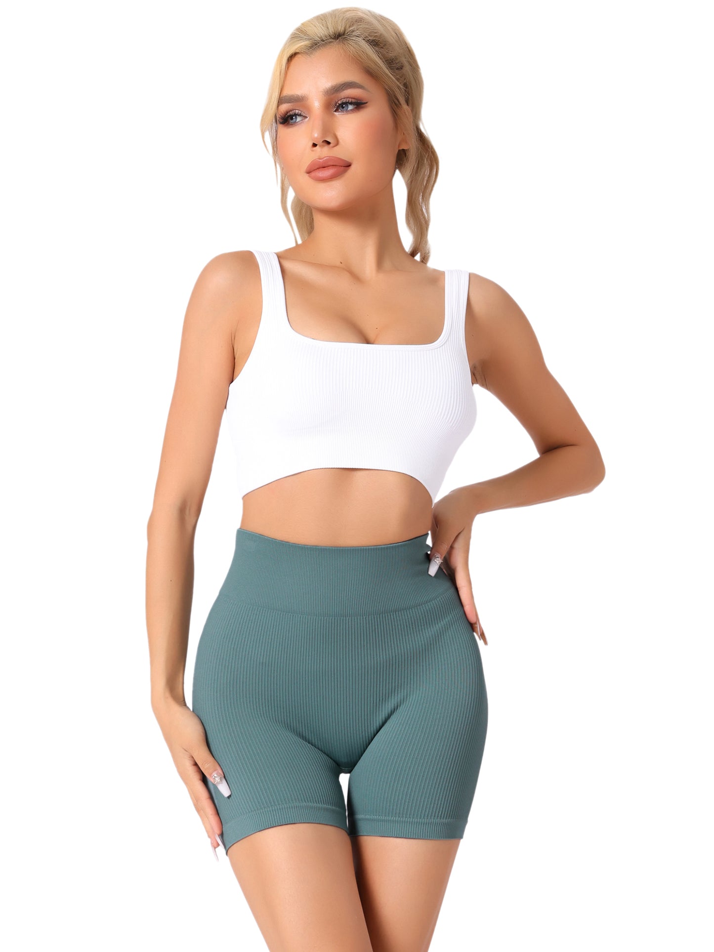 Women's Tummy Slimmer Ribbed High Waist Control Short Panties Butt Lifter Shaper Boyshort