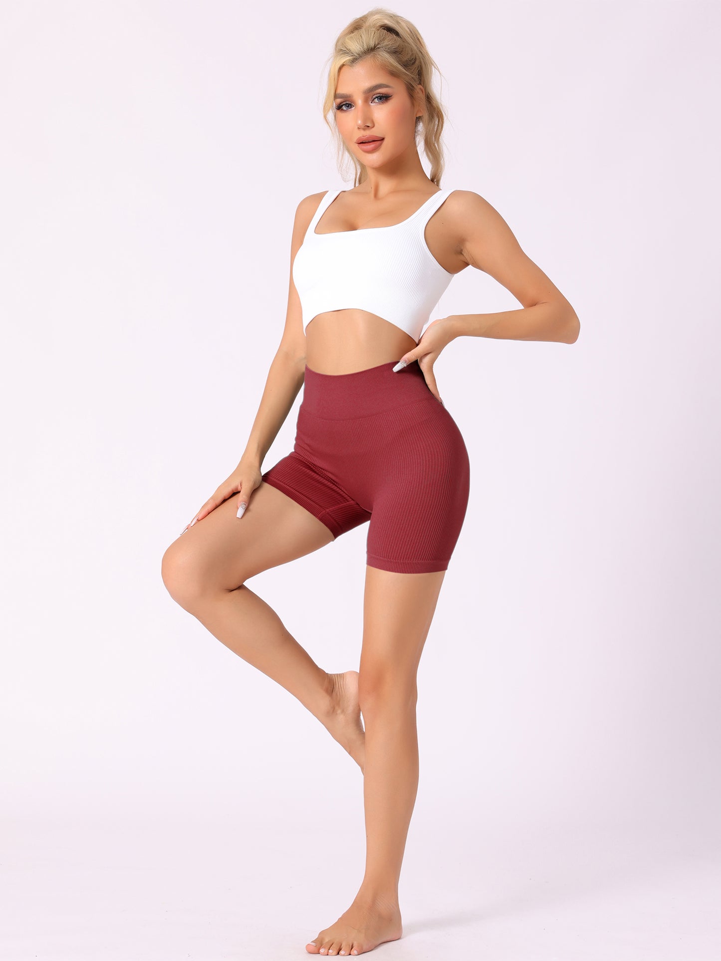 Women's Tummy Slimmer Ribbed High Waist Control Short Panties Butt Lifter Shaper Boyshort