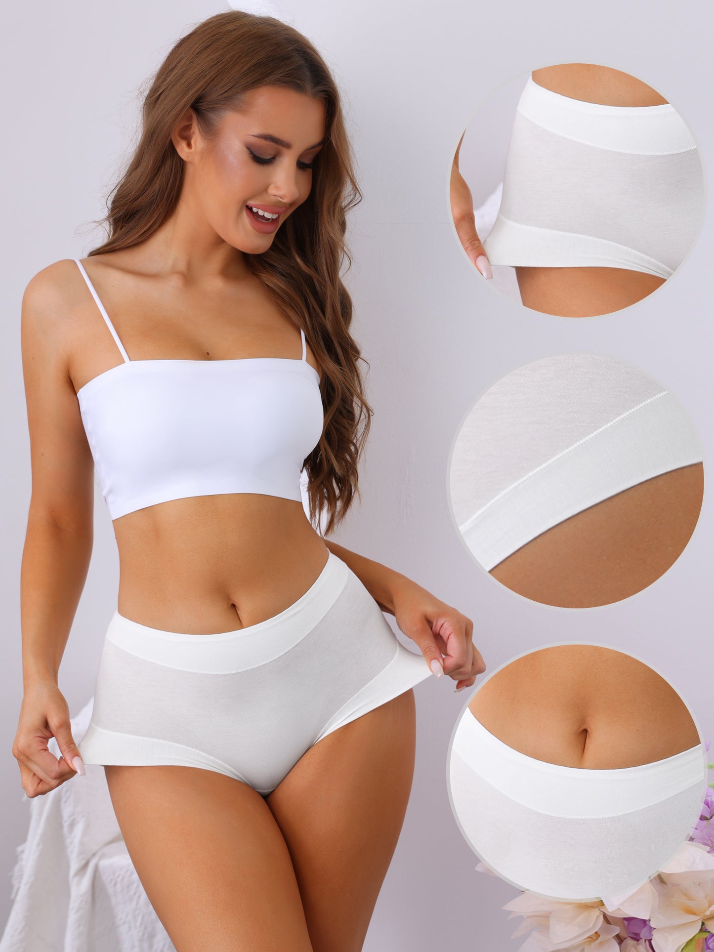Women's Mid-Waisted Full Coverage Briefs Classic Underwear