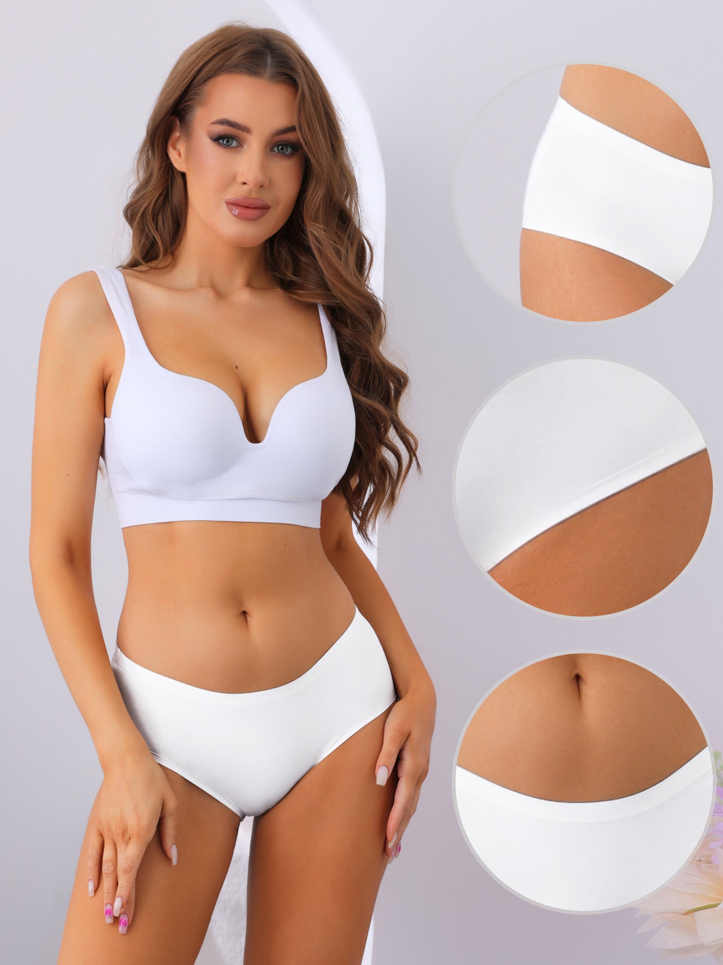 Women's Mid-Waisted Invisible Briefs Full Coverage Panties