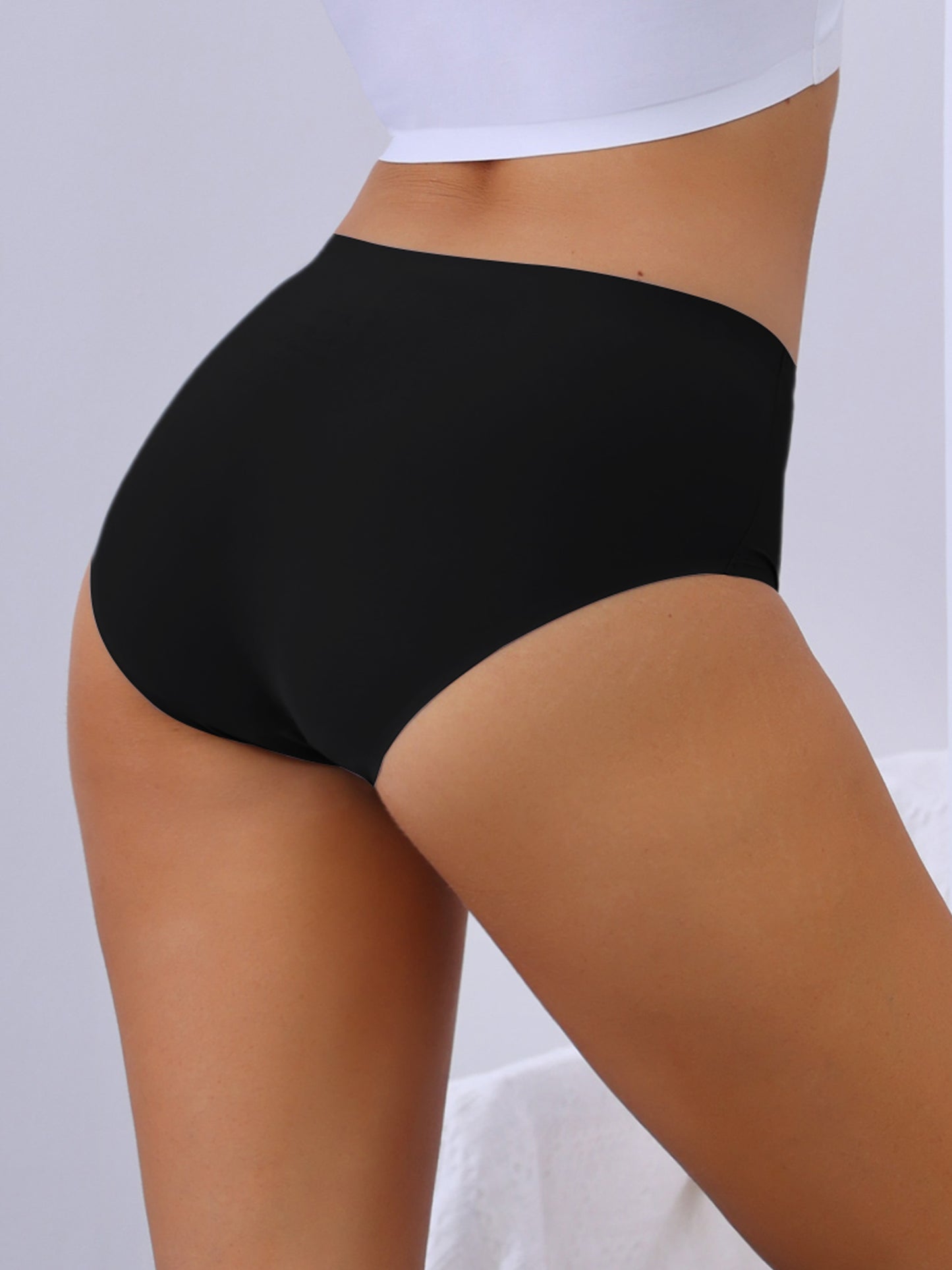 Women's Mid-Waisted Invisible Briefs Full Coverage Panties