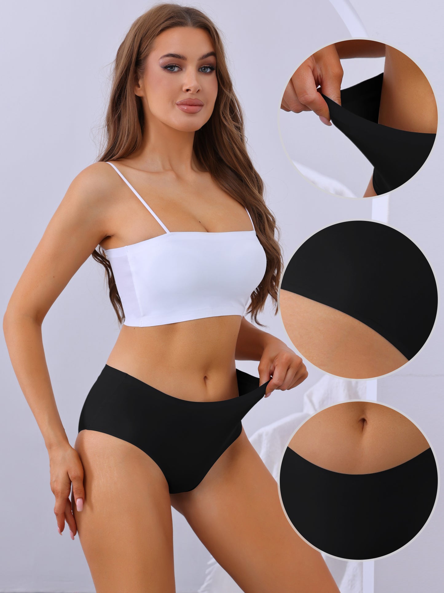 Women's Mid-Waisted Invisible Briefs Full Coverage Panties