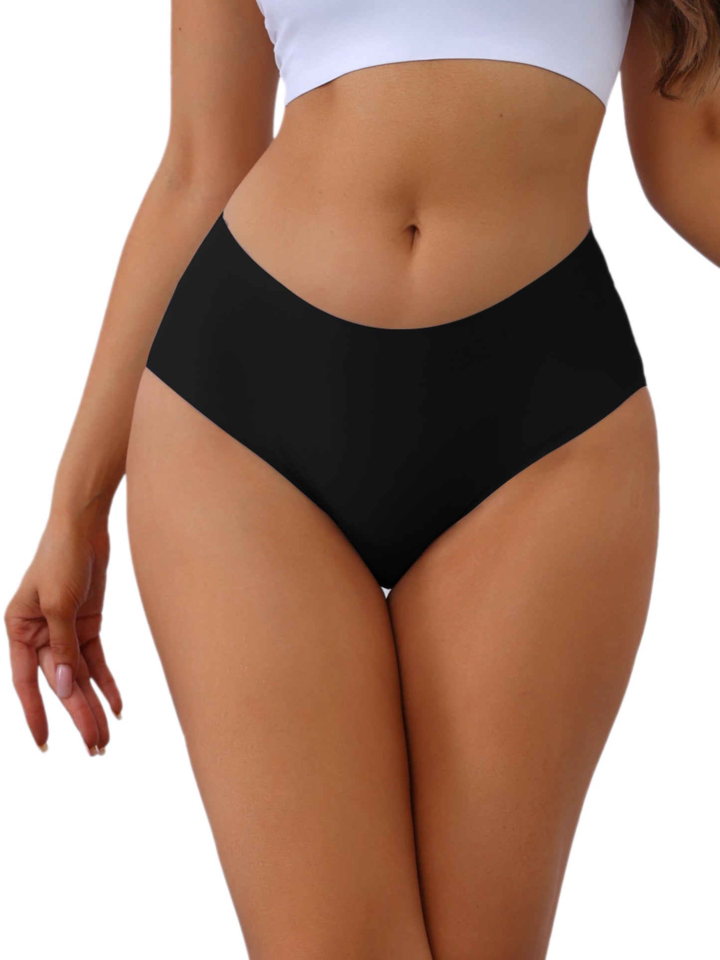 Women's Mid-Waisted Invisible Briefs Full Coverage Panties