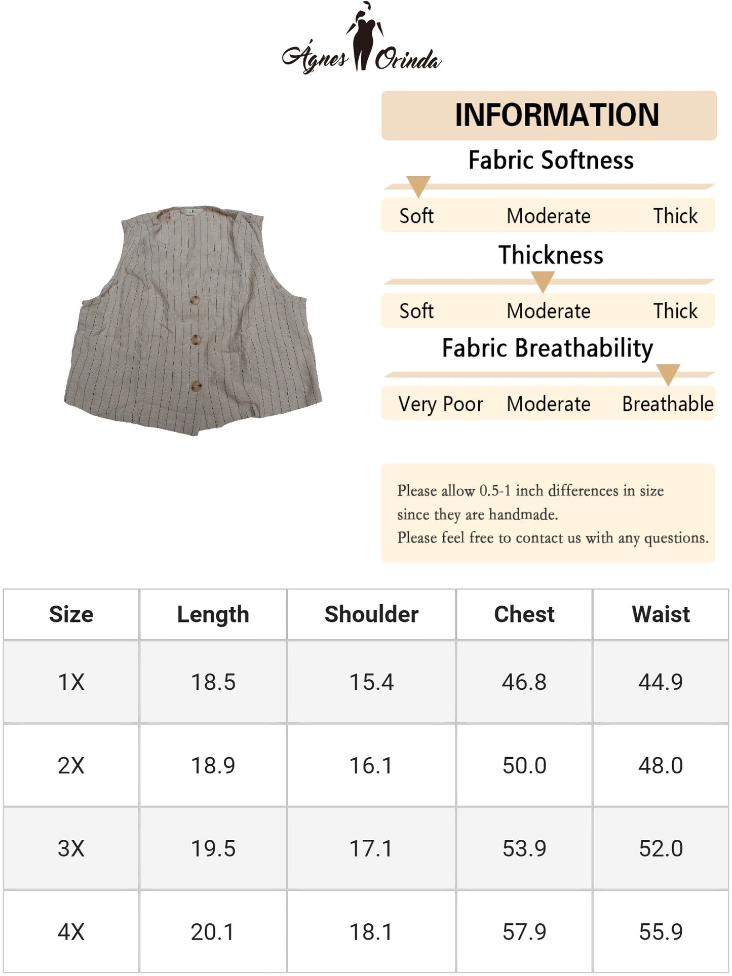 Women Plus Size Linen Vest Sleeveless Button Down V Neck Crop Top Summer Waistcoat