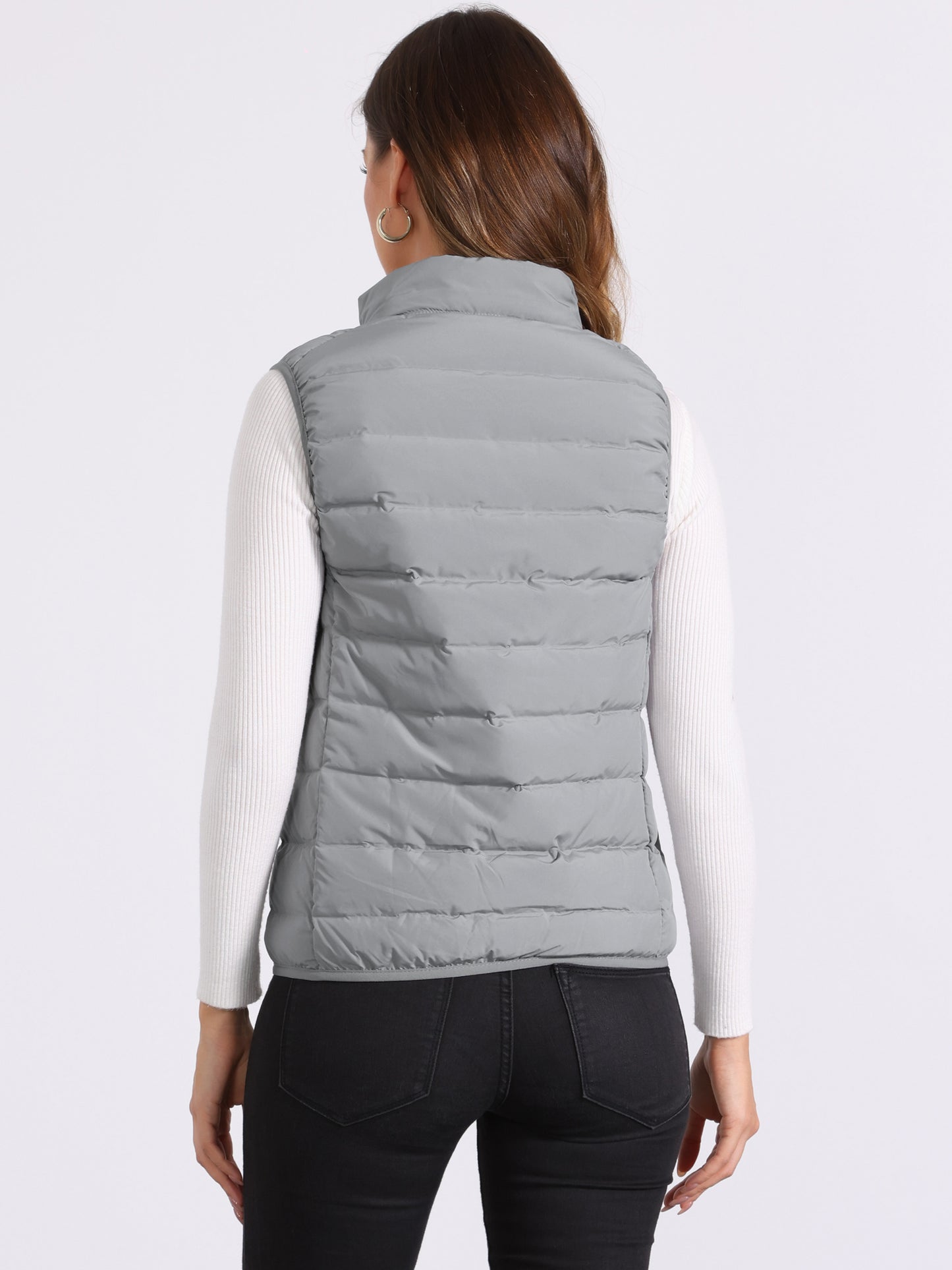 Women's Lightweight Zip Up Sleeveless Puffer Vest