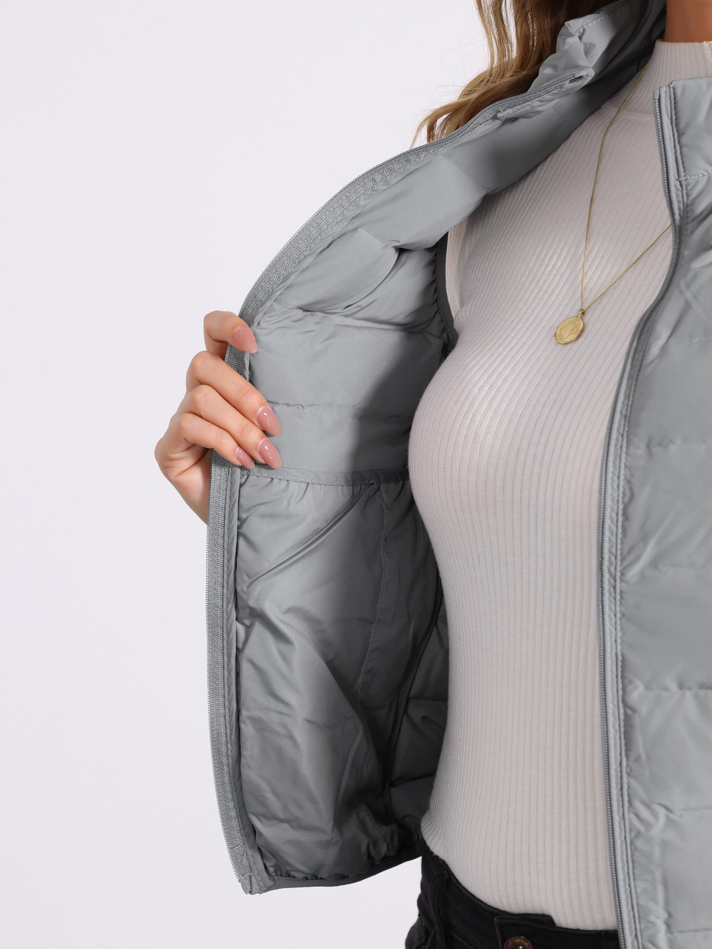Women's Lightweight Zip Up Sleeveless Puffer Vest