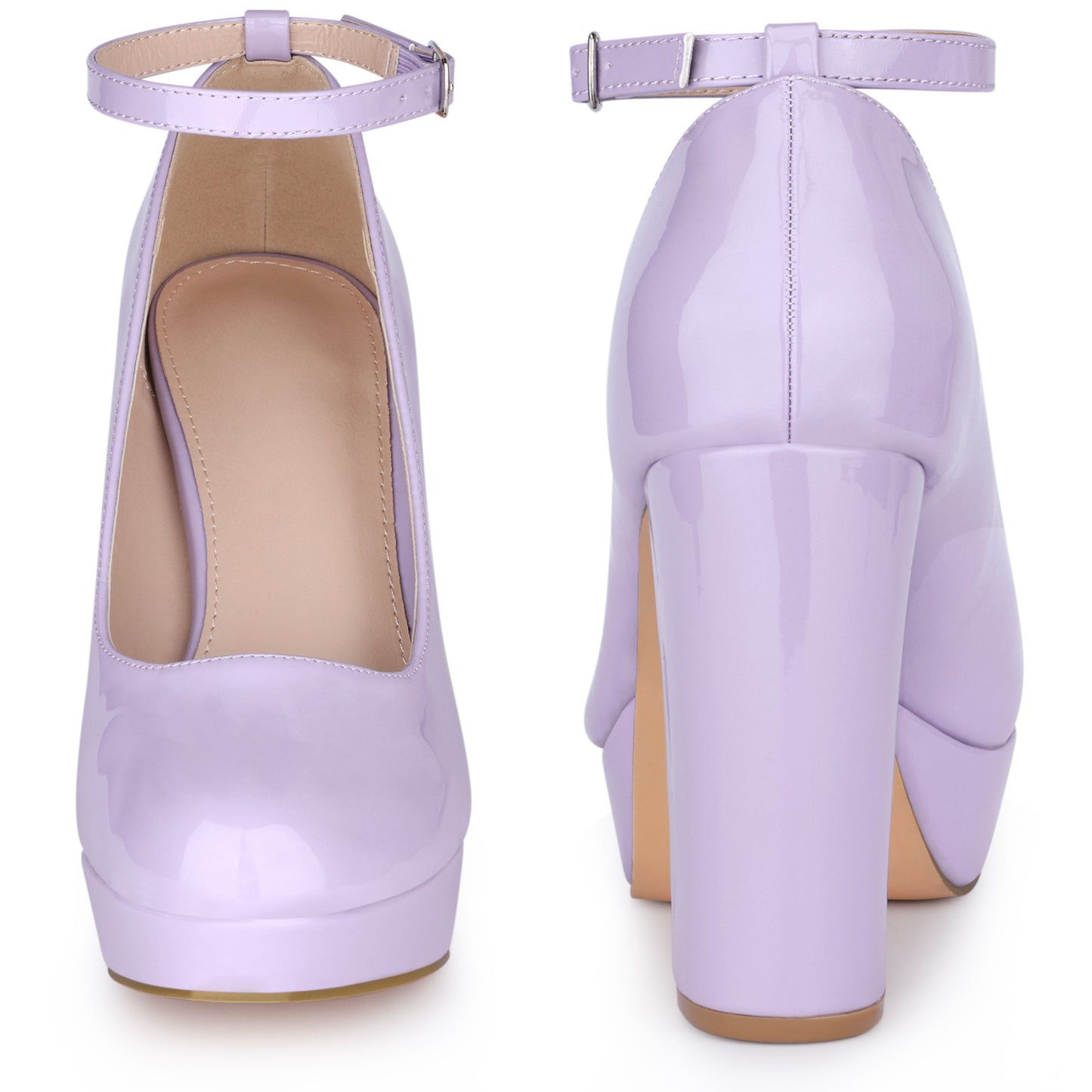Zapatos Mary Jane de tacón grueso con plataforma y tiras en el tobillo para mujer