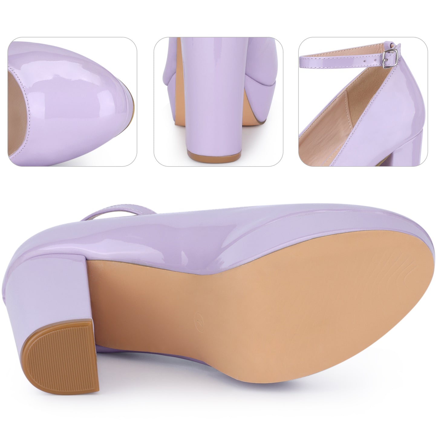 Zapatos Mary Jane de tacón grueso con plataforma y tiras en el tobillo para mujer