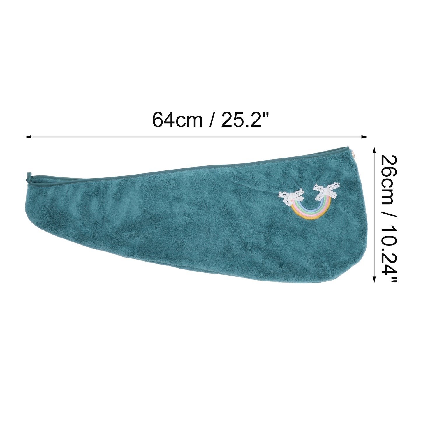1 Pc Women Soft Rainbow Pattern Hair Towel Wrap for Bathroom Blue