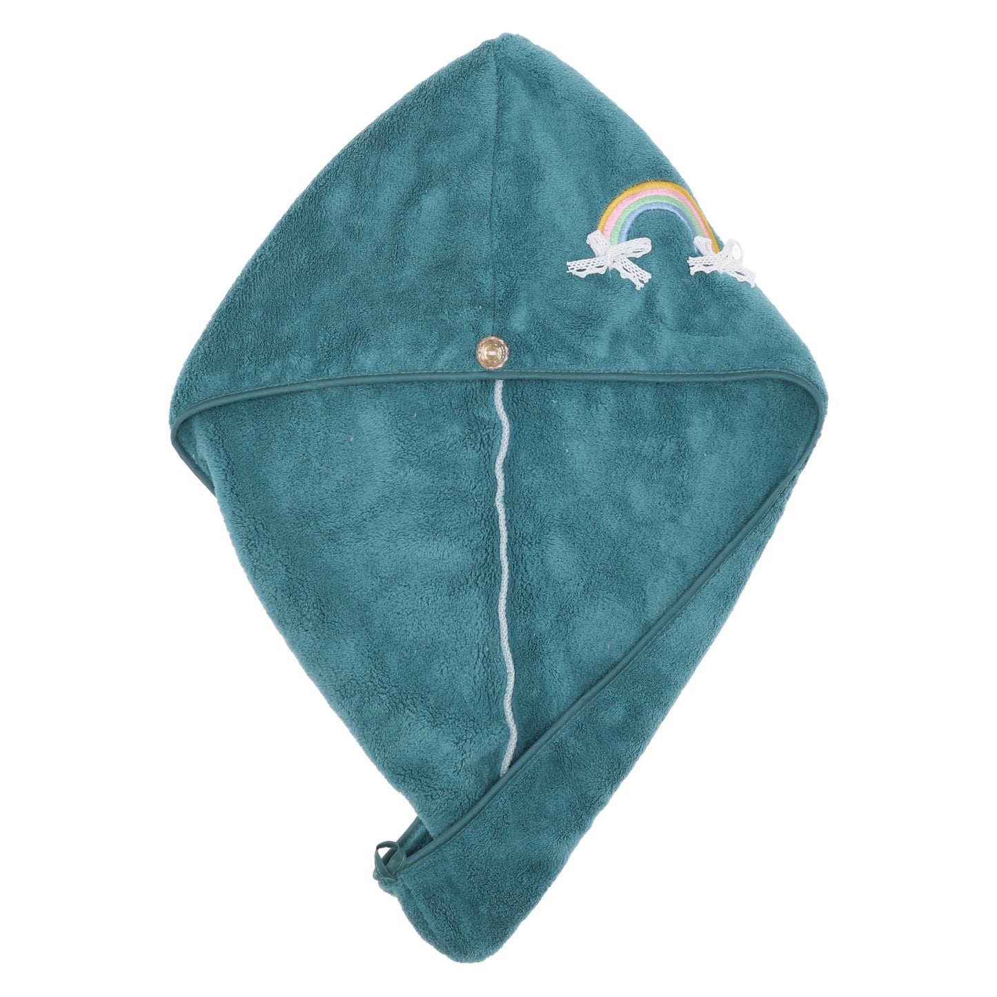1 Pc Women Soft Rainbow Pattern Hair Towel Wrap for Bathroom Blue