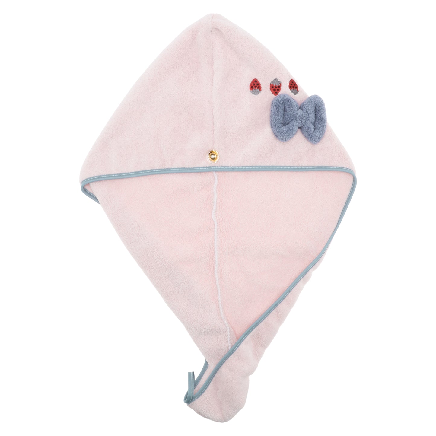 1 Pc Women Soft Strawberry Bow Hair Towel Wrap for Bathroom Pink