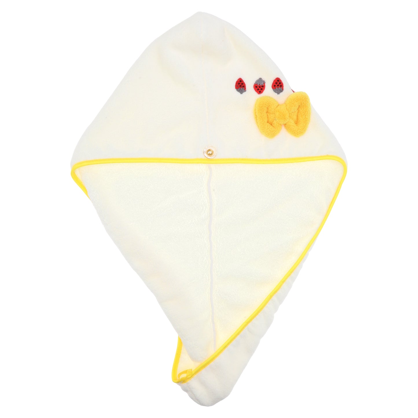1 Pc Women Soft Strawberry Bow Hair Towel Wrap for Bathroom White