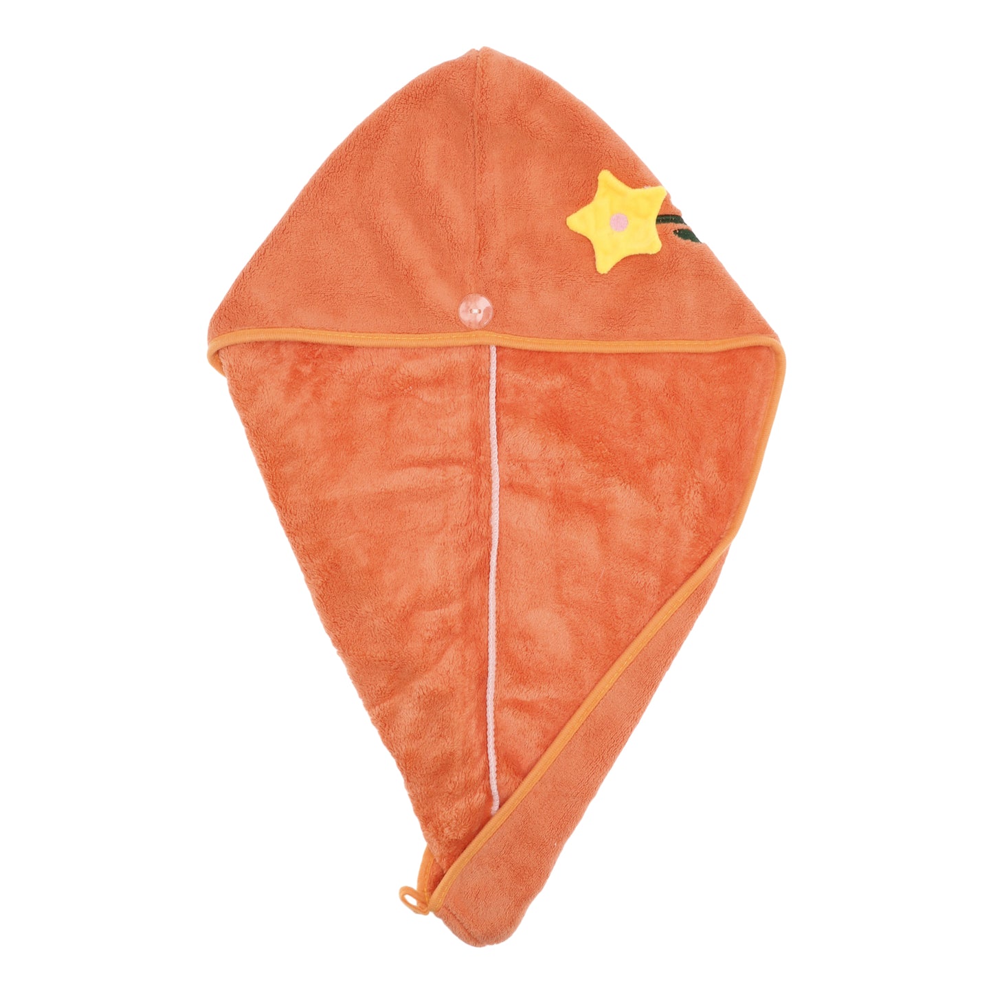 1 Pc Women Soft Flowers Hair Towel Absorbent Hair Wrap for Bathroom Orange