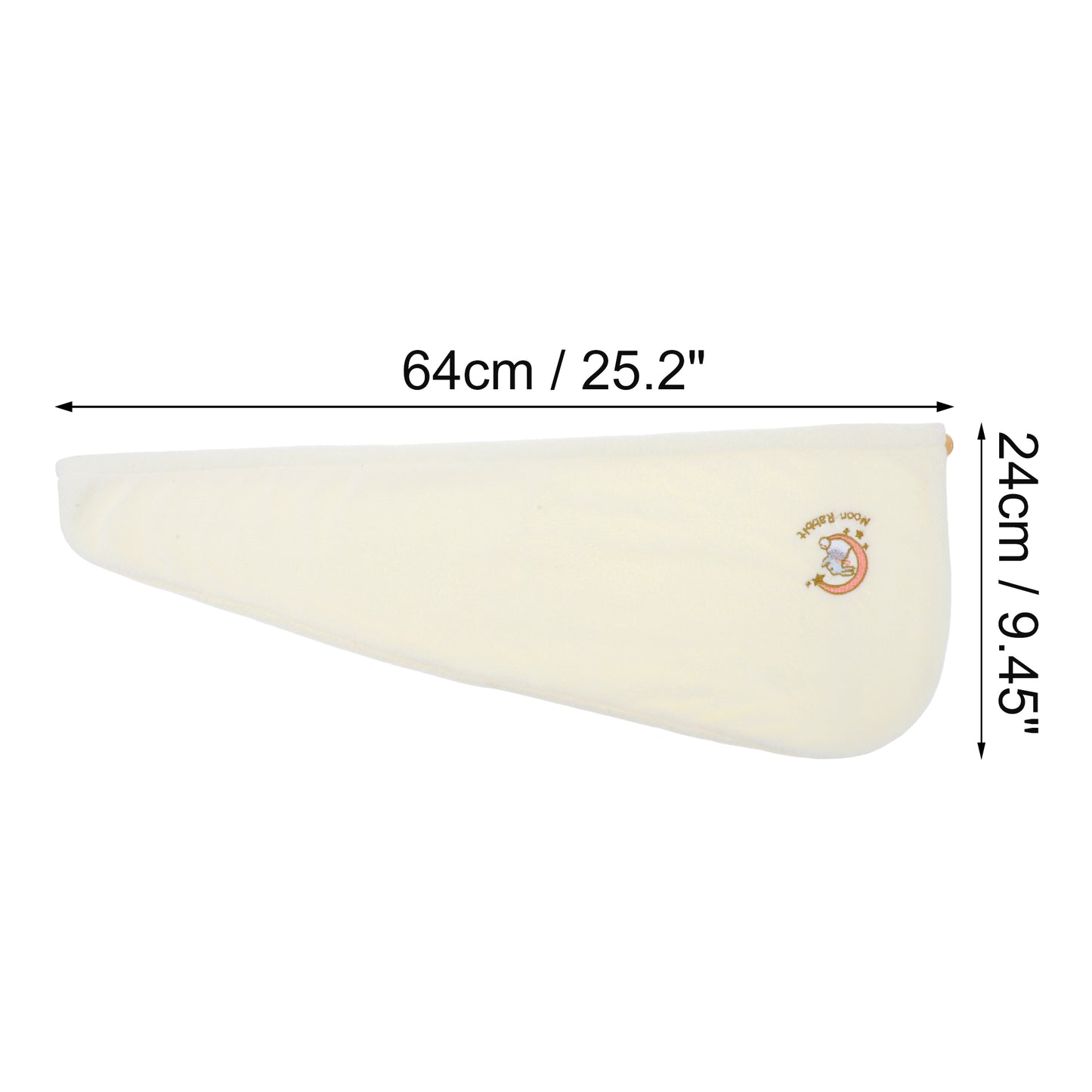 1 Pc Women Soft Cartoon Pattern Hair Towel for Bathroom White