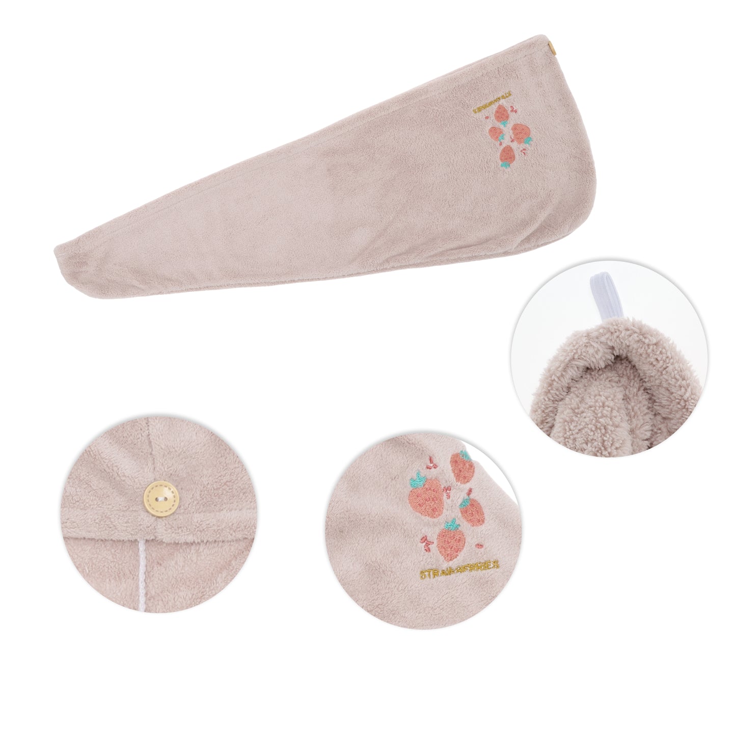 1 Pc Women Soft Cartoon Pattern Hair Towel for Bathroom Pink