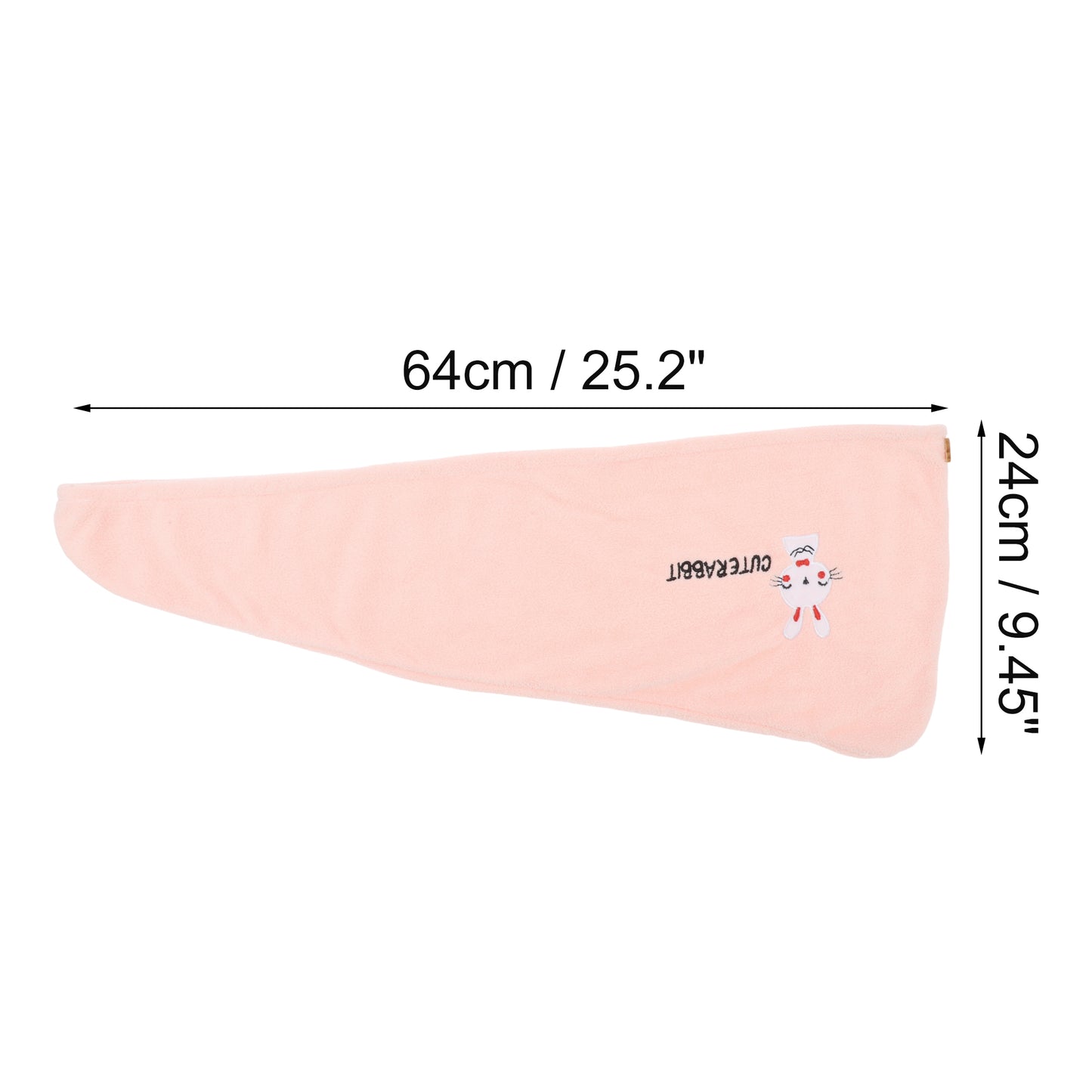 1 Pc Women Soft Rabbit Pattern Hair Towel for Bathroom Pink