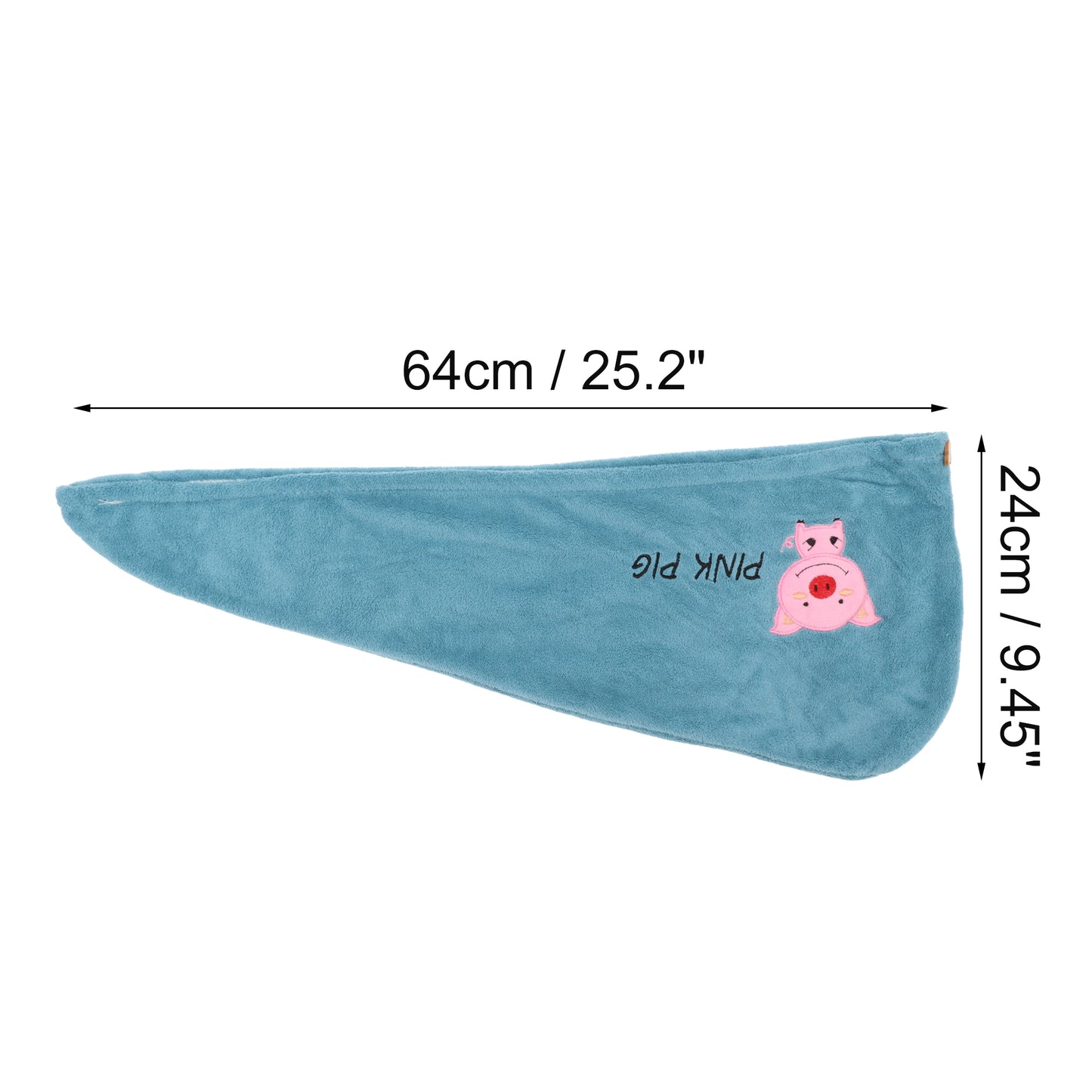 1 Pc Women Soft Piglet Pattern Hair Towel for Bathroom Blue