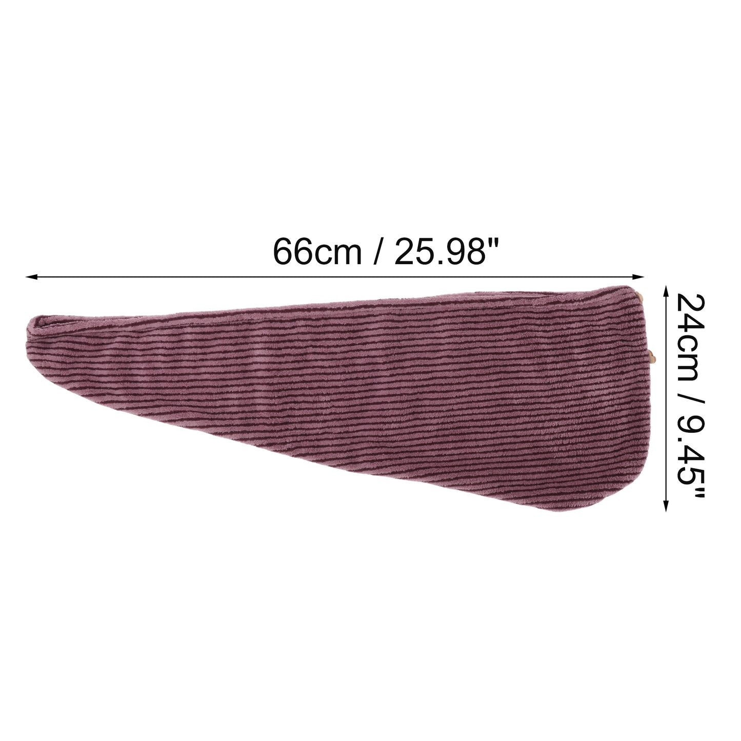 1 Pc Women Soft Pinstripe Hair Towel Drying Wrap for Bathroom Red