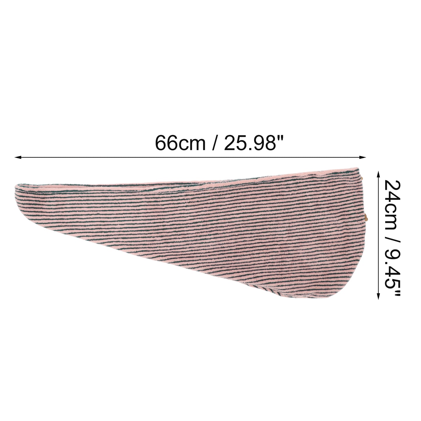1 Pc Women Soft Pinstripe Hair Towel Drying Wrap for Bathroom Pink