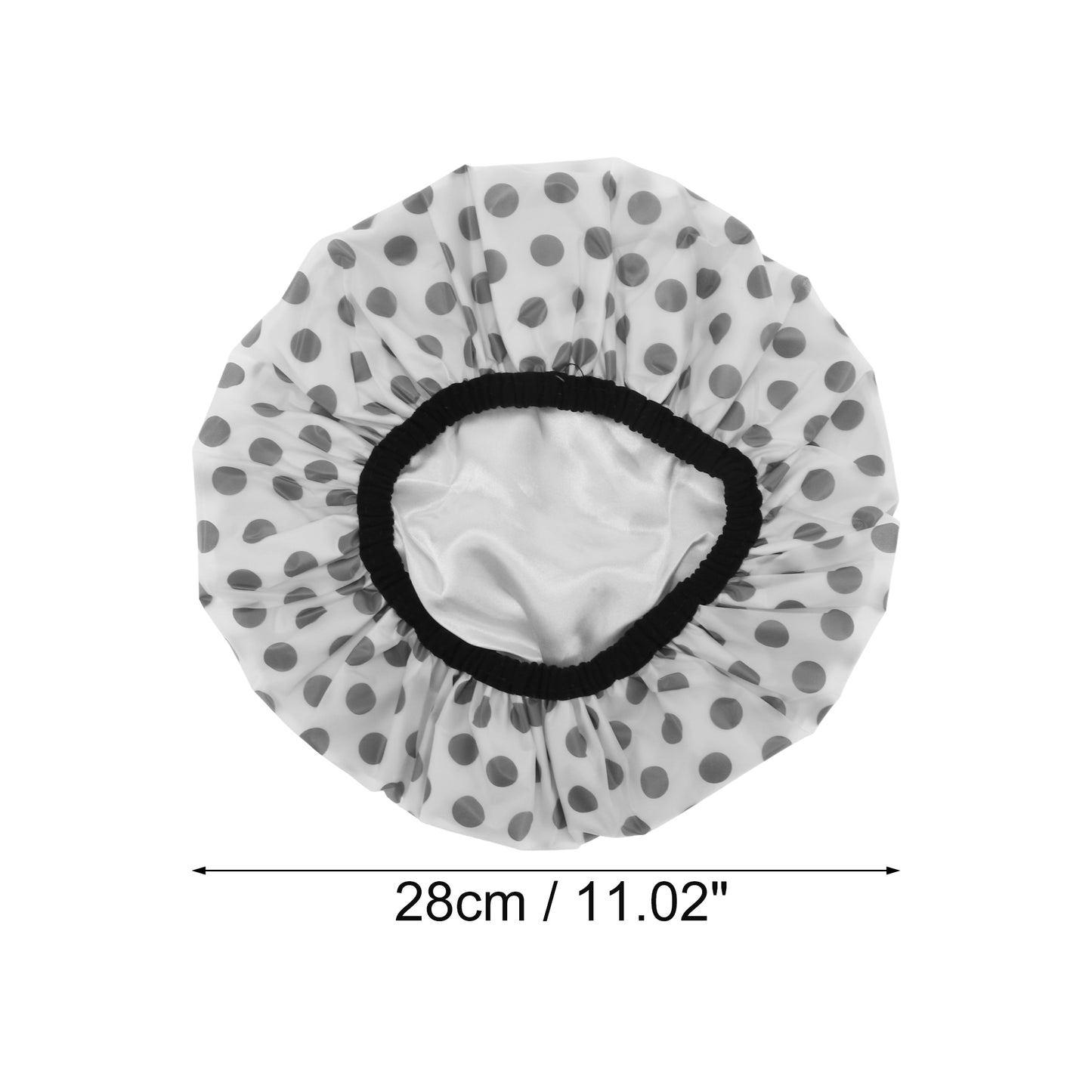 1 Pc Women Dots Shower Cap for Bathroom Hotel Travel Gray