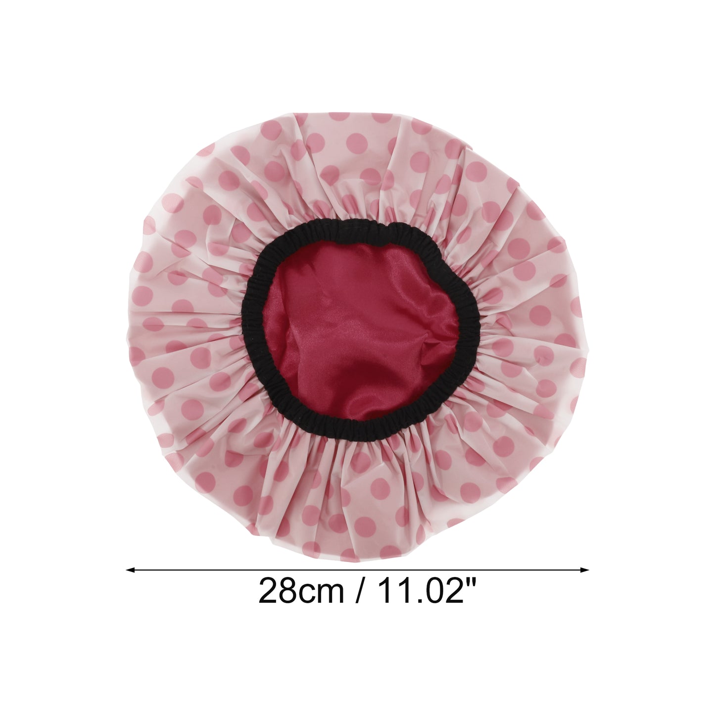1 Pc Women Dots Shower Cap for Bathroom Hotel Travel Red
