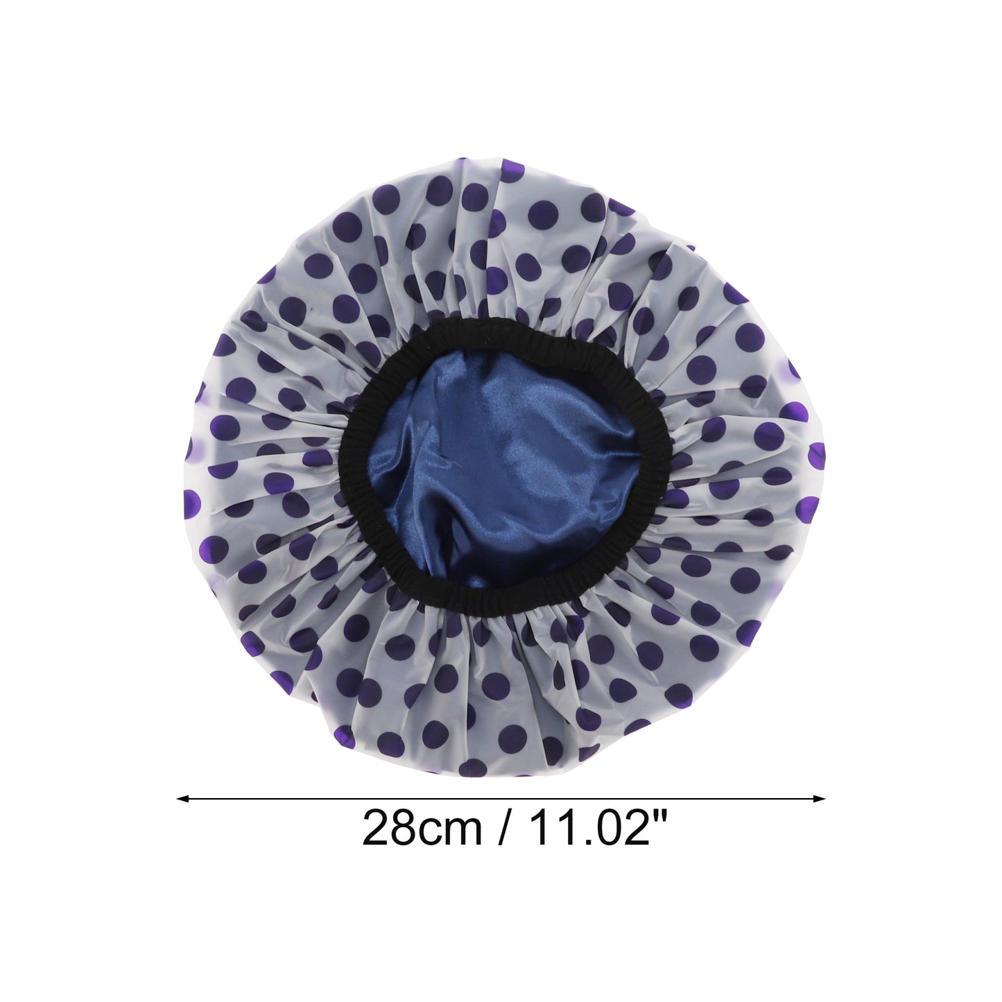 1 Pc Women Dots Shower Cap for Bathroom Hotel Travel Deep Purple