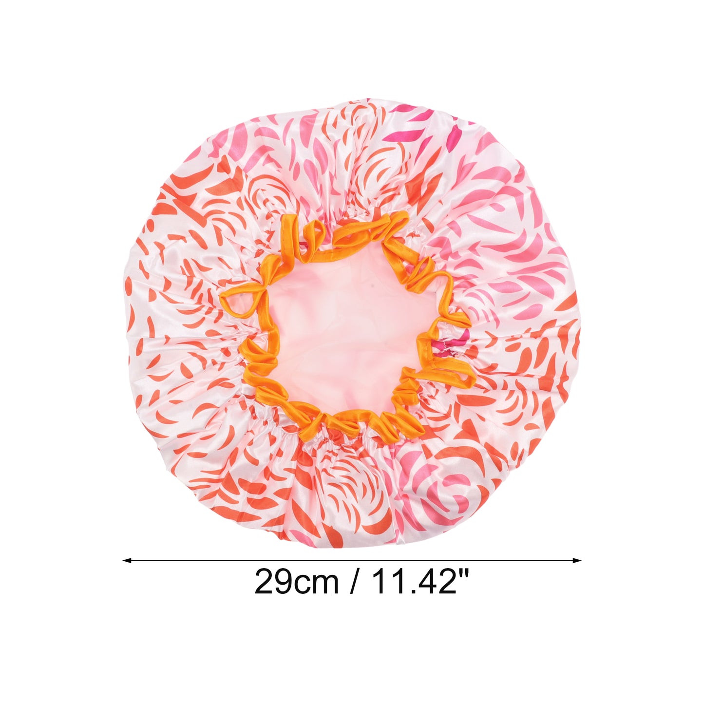 1 Pc Waterproof Stripe Shower Cap for Bathroom Vacation Hotel Travel Orange