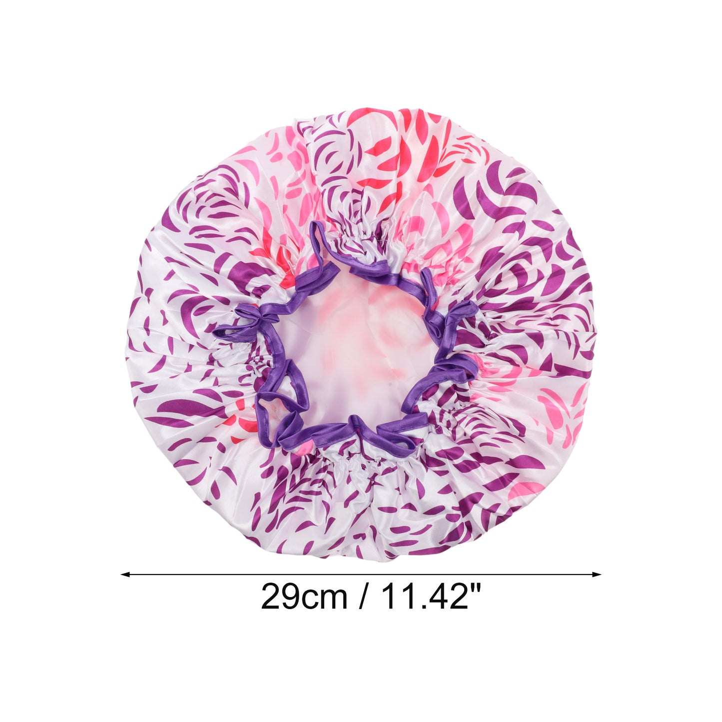 1 Pc Waterproof Stripe Shower Cap for Bathroom Vacation Hotel Travel Purple