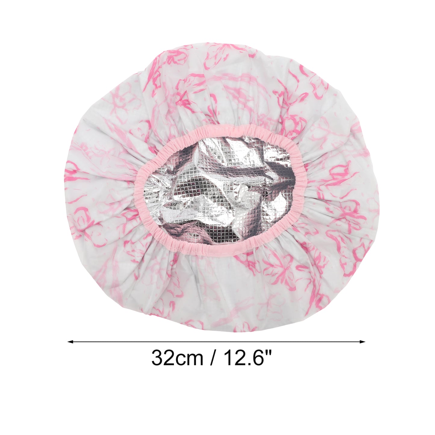 1 Pc Women Durable Floral Shower Cap for Bathroom Vacation Hotel Travel Pink
