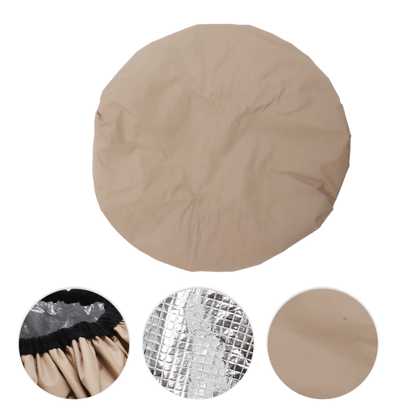 1 Pc Women Portable Shower Cap for Bathroom Hotel Khaki