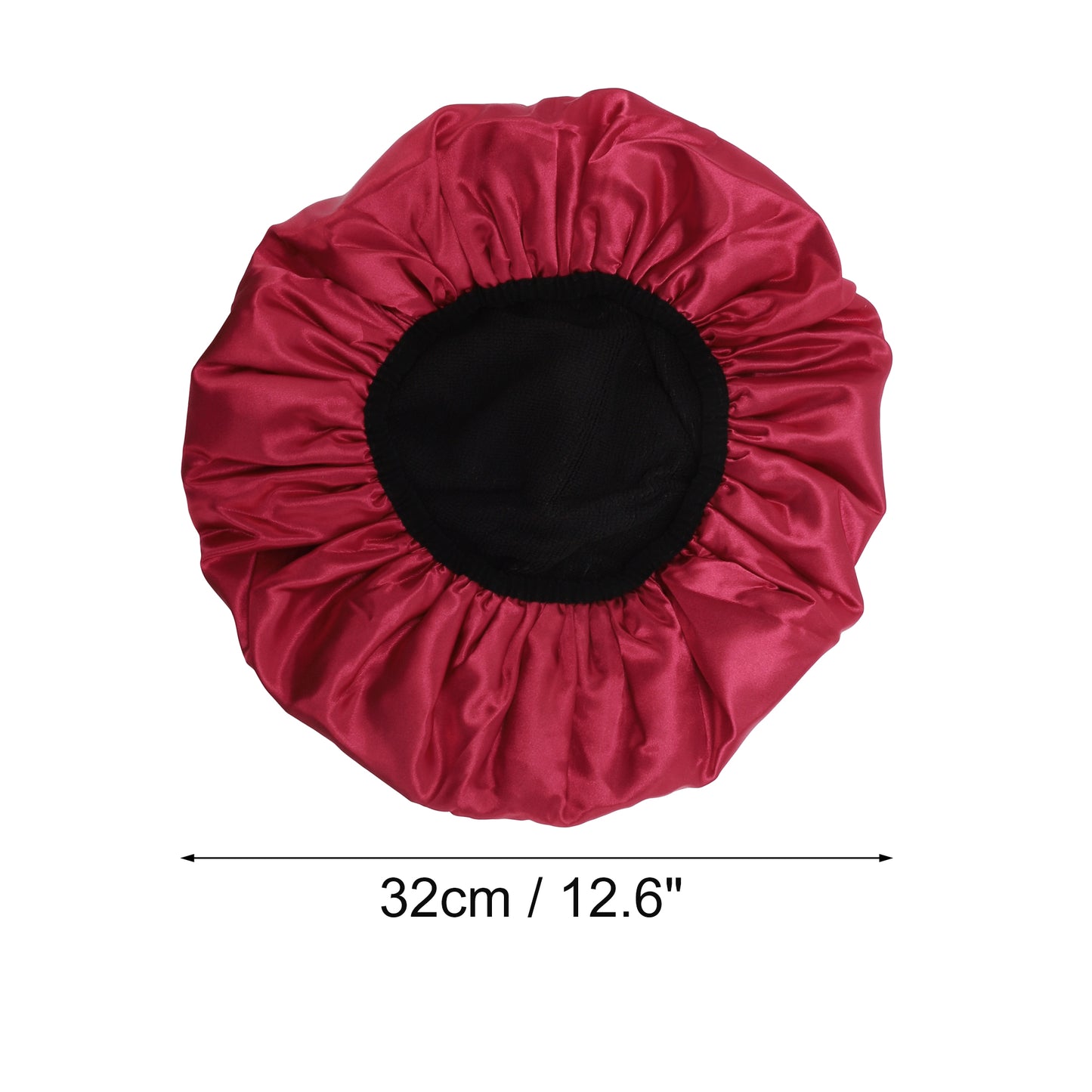 Women Durable Solid Color Shower Cap for Bathroom Vacation Hotel Travel Red