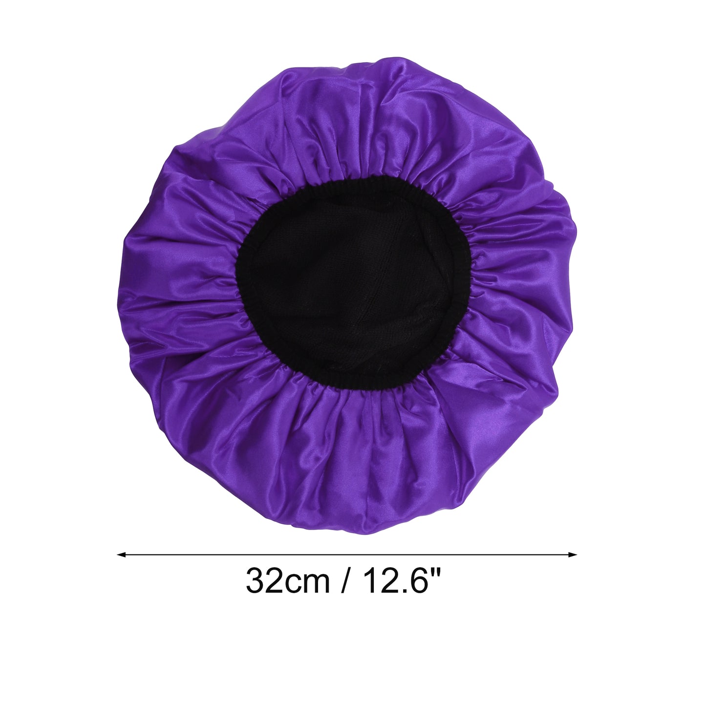 Women Durable Solid Color Shower Cap for Bathroom Vacation Hotel Travel Purple
