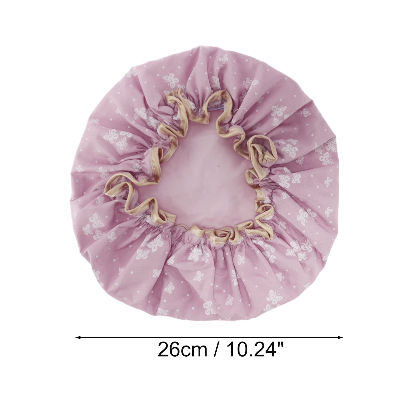 1 Pc Women Double Layer Butterfly Shower Cap for Bathroom Vacation Deep Pink