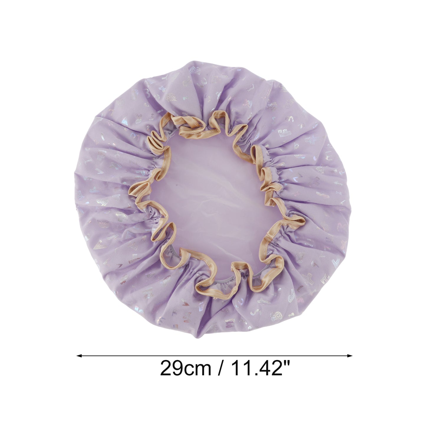 1 Pc Women Double Layer Alphabet Pattern Shower Cap for Bathroom Vacation Purple