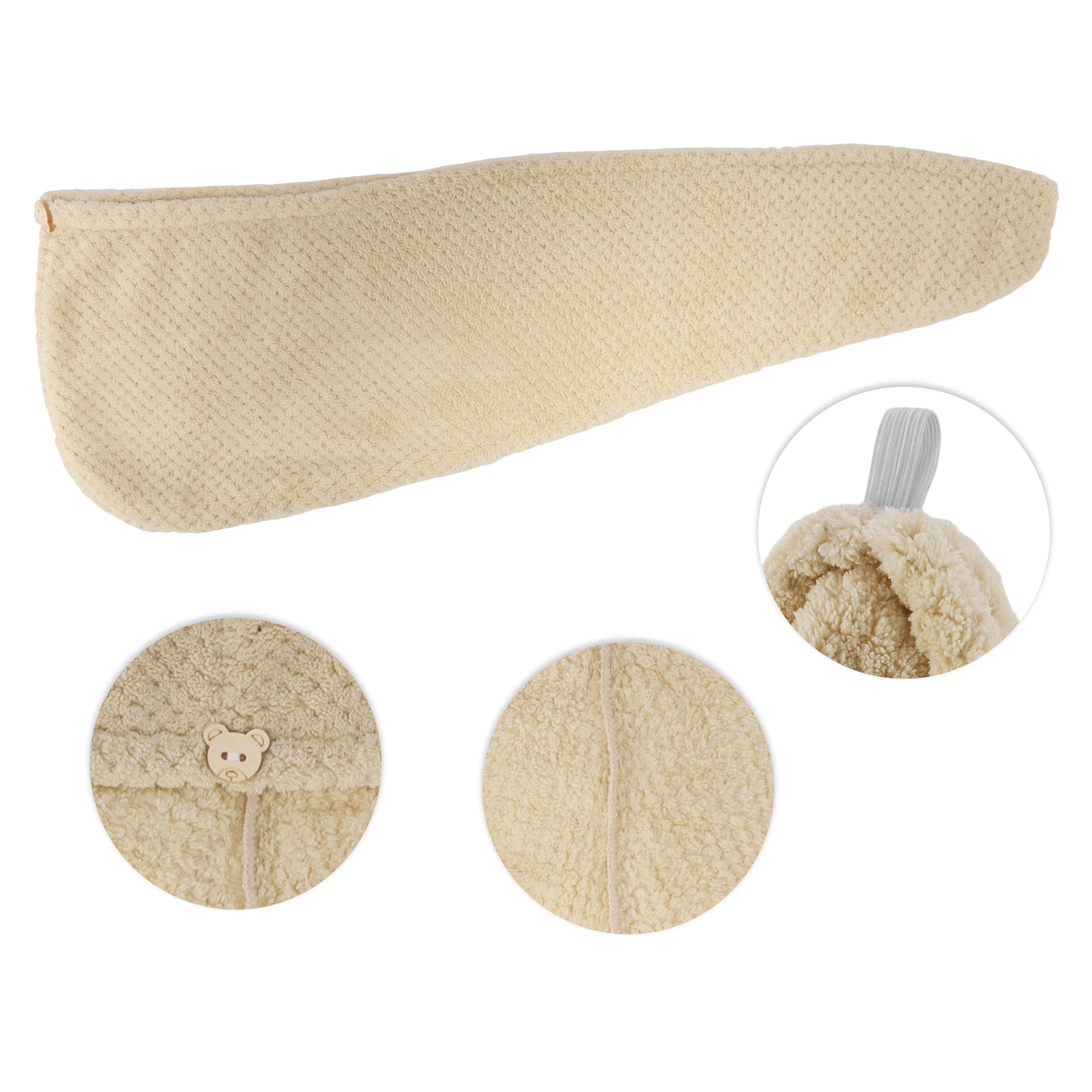 1 Pc Women Soft Breathable Hair Drying Towel for Bathroom Brown