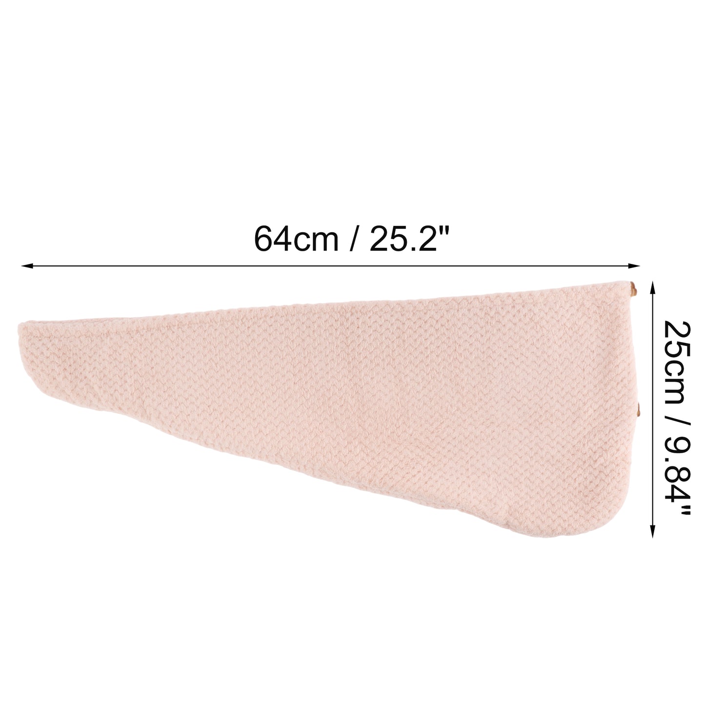 1 Pc Women Soft Double Layer Hair Drying Towel for Bathroom Pink