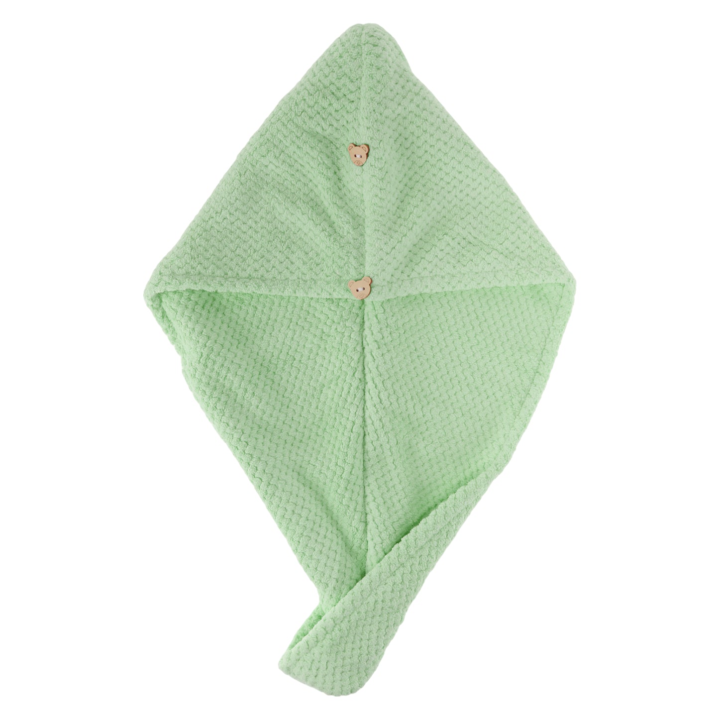 1 Pc Women Soft Double Layer Hair Drying Towel for Bathroom Green