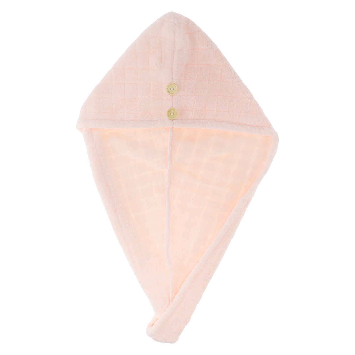 1 Pc Women Breathable Grid Hair Drying Wrap Towel for Bathroom Pink