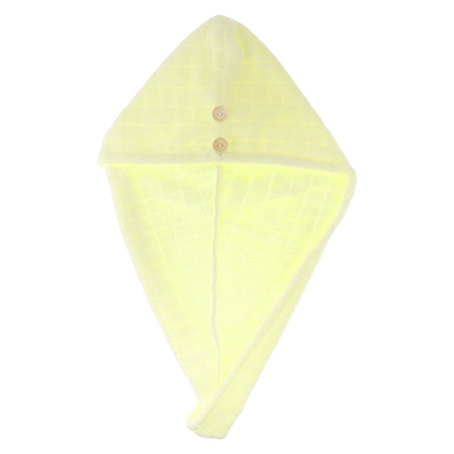 1 Pc Women Breathable Grid Hair Drying Wrap Towel for Bathroom Yellow