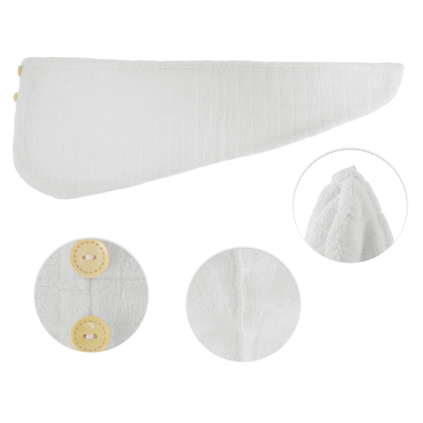 1 Pc Women Breathable Grid Hair Drying Wrap Towel for Bathroom Gray