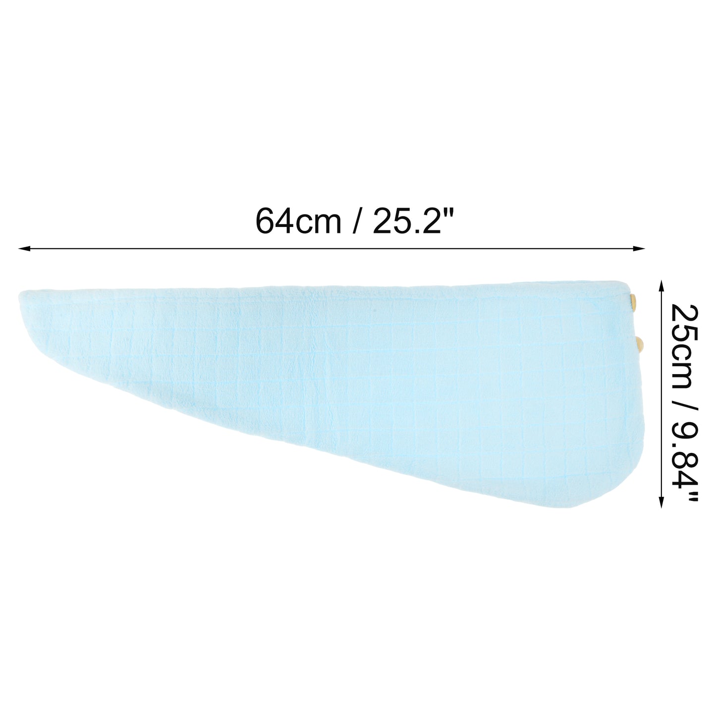 1 Pc Women Breathable Grid Hair Drying Wrap Towel for Bathroom Blue