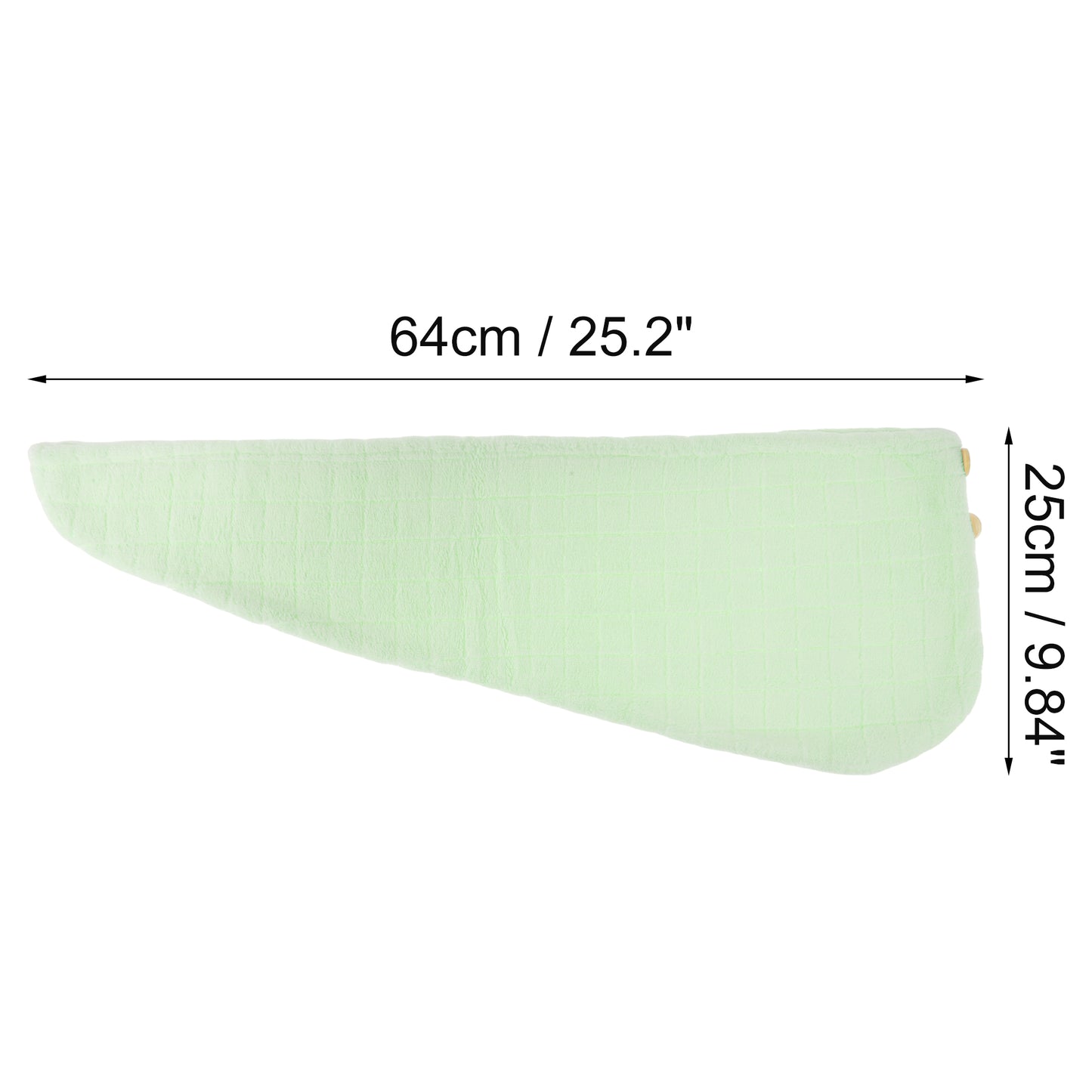 1 Pc Women Breathable Grid Hair Drying Wrap Towel for Bathroom Green