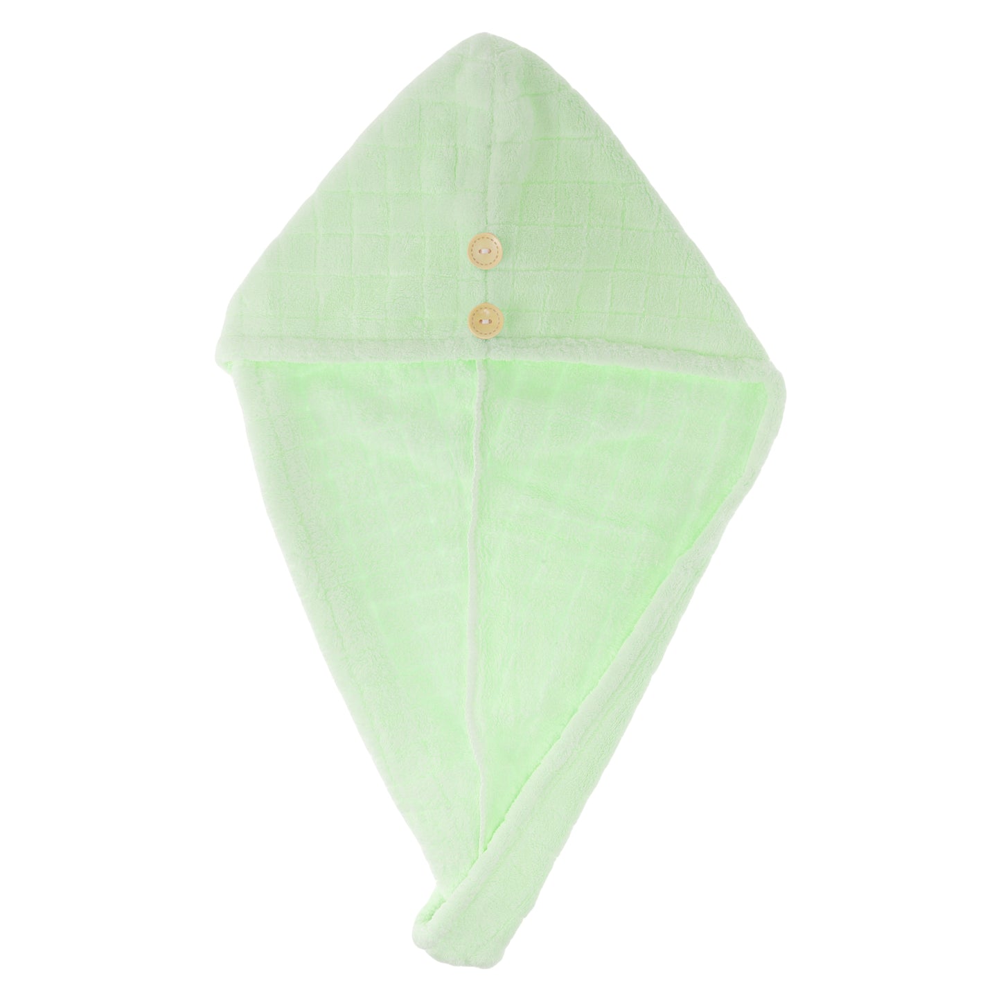 1 Pc Women Breathable Grid Hair Drying Wrap Towel for Bathroom Green