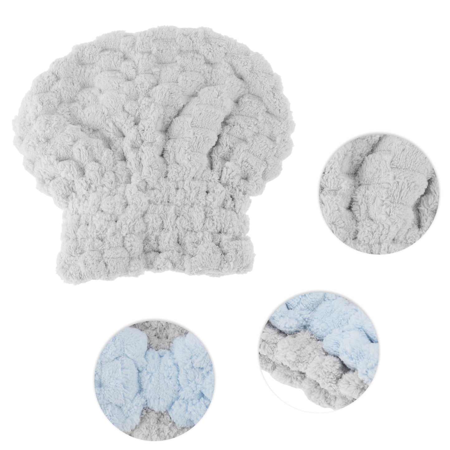 1 Pc Women Soft Comfortable Hair Drying Wrap Towel for Bathroom Gray