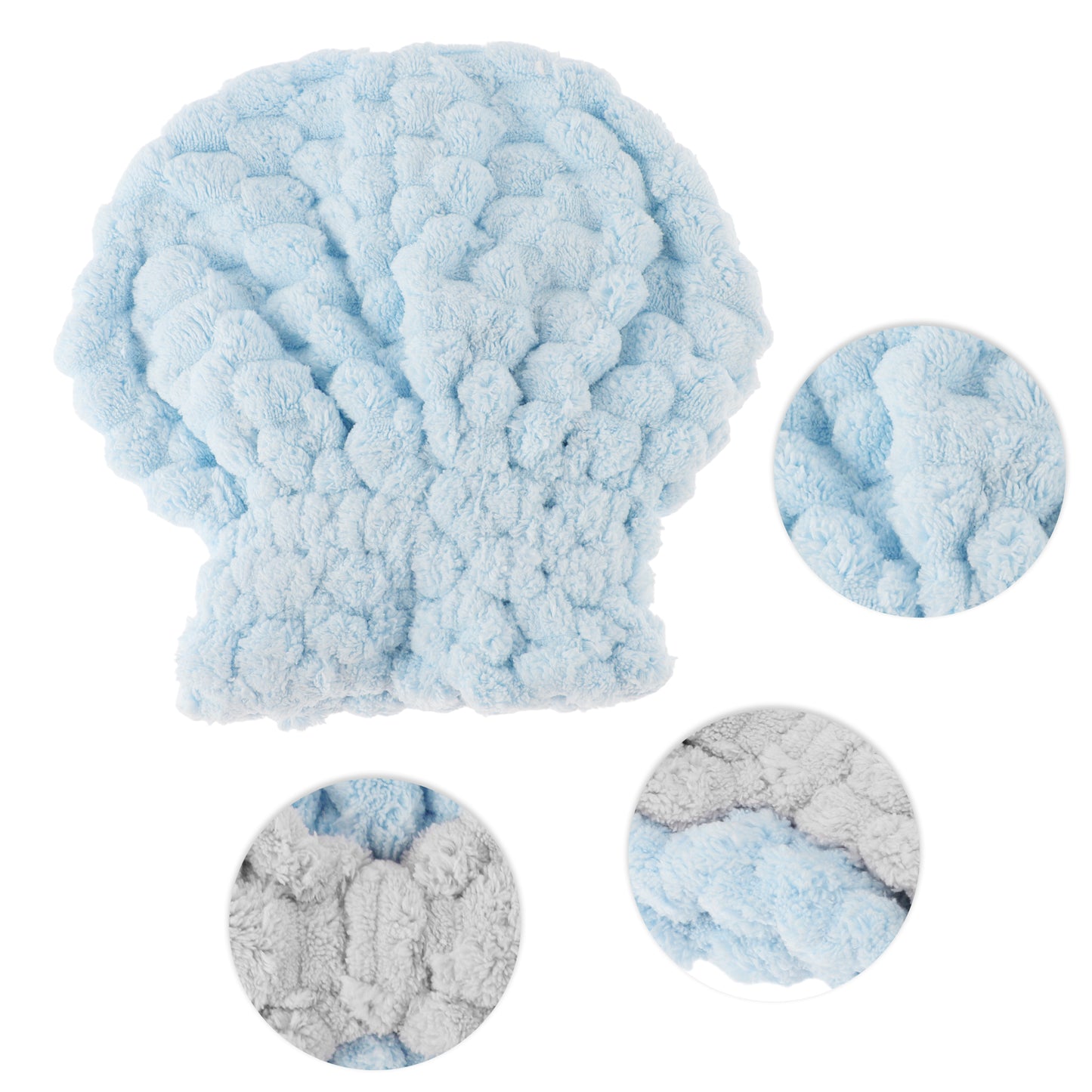 1 Pc Women Soft Comfortable Hair Drying Wrap Towel for Bathroom Blue