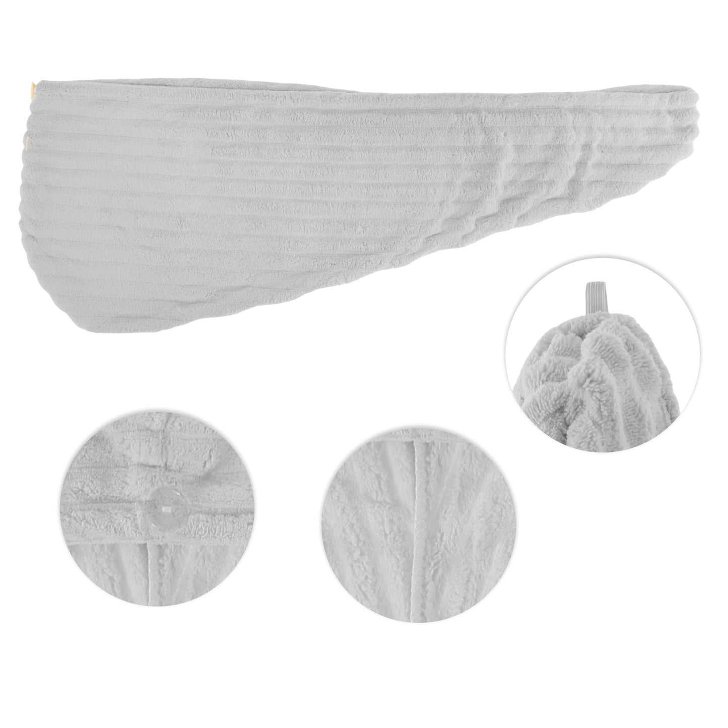 1 Pc Women Soft Thickening Hair Drying Wrap Towel for Bathroom Gray