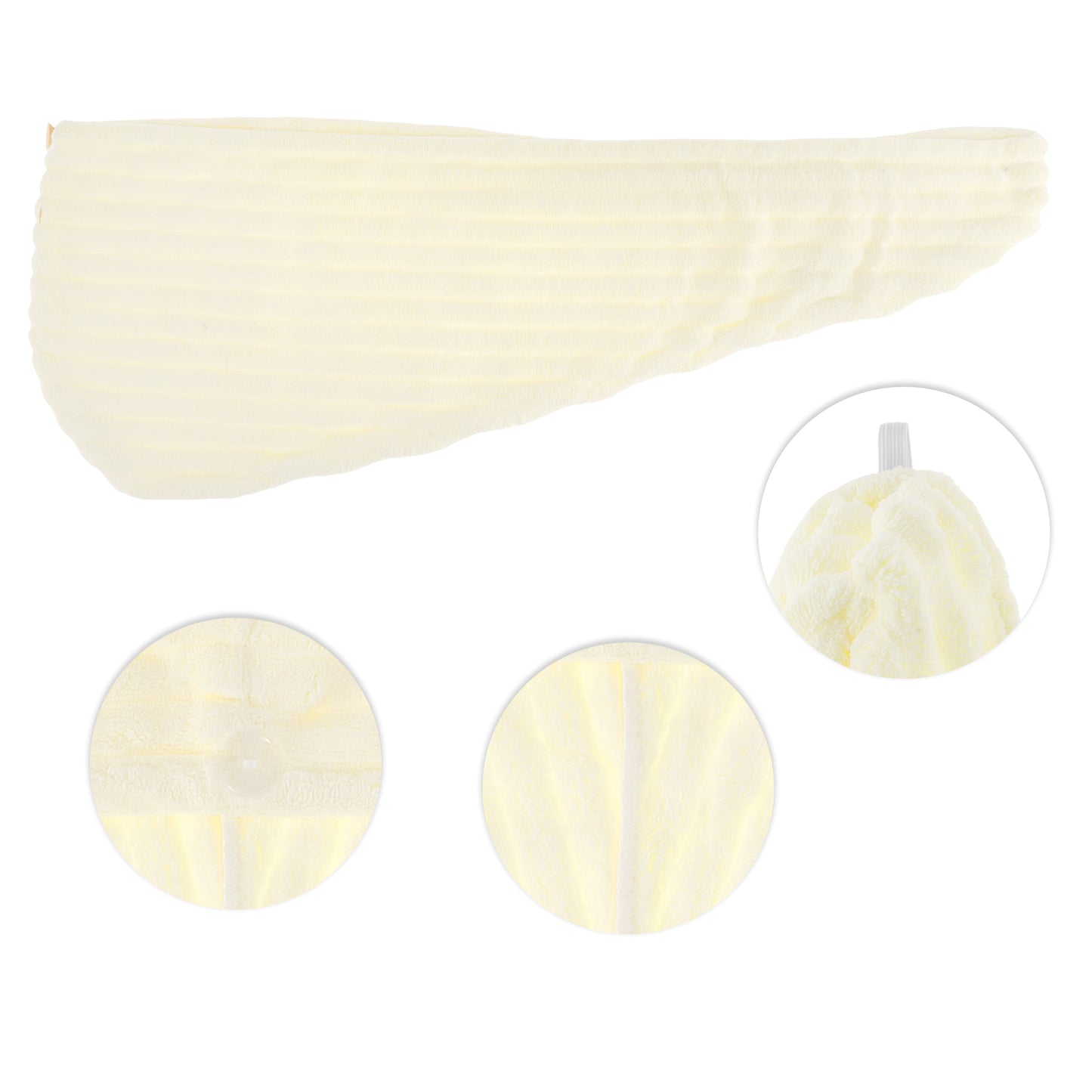 1 Pc Women Soft Thickening Hair Drying Wrap Towel for Bathroom Beige